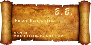 Burza Benjamina névjegykártya